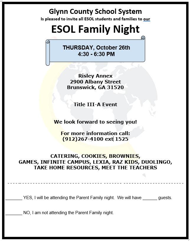ESOL Family Night English