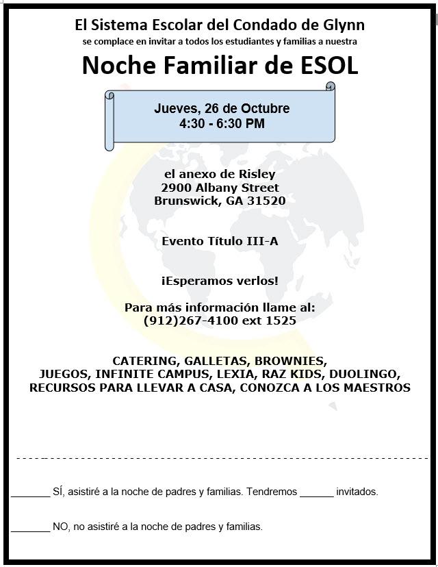ESOL Family Night Spanish
